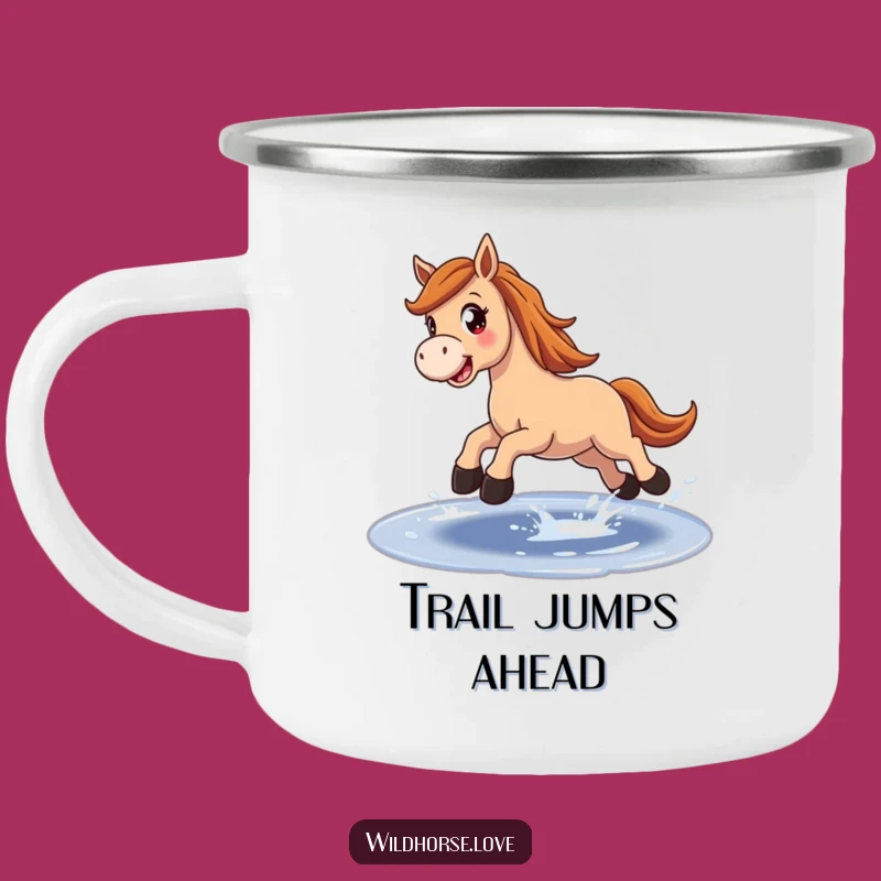 Funny Horse Puddle Camping Mug: Outdoor Joyful Horse Mug, Adventure Gift