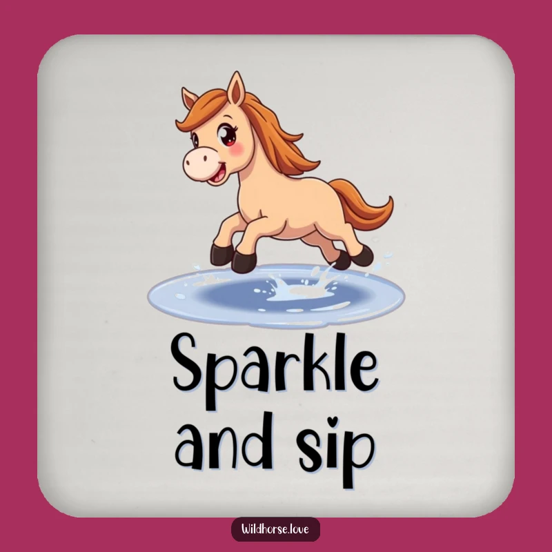Funny Horse Puddle Coaster: Protect Surfaces with Leaping Horse Art, Gift