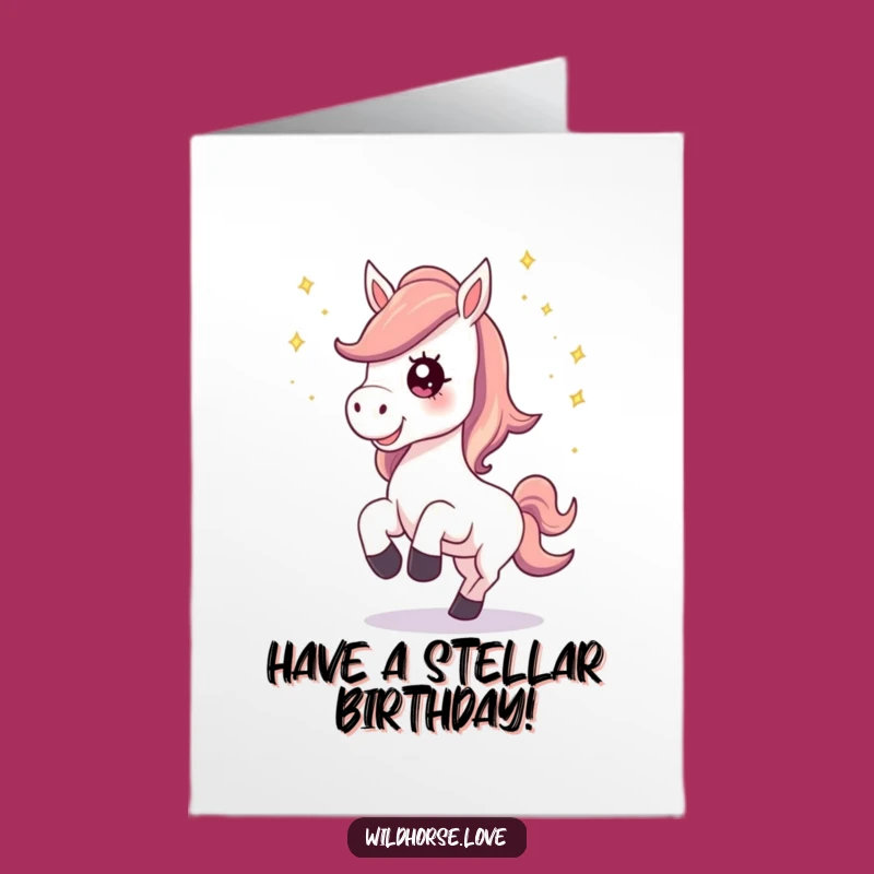 Free Printable Birthday Card: Stardust Horse Neigh, Funny Downloadable Greeting