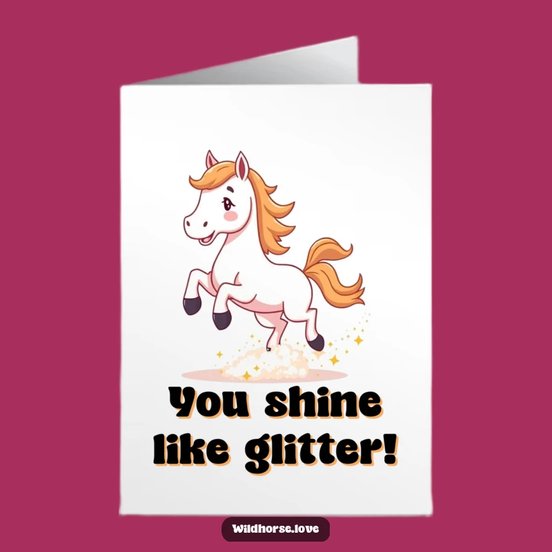 Free Printable Congratulations Card: Sparkle Dust Horse Achievement Greeting