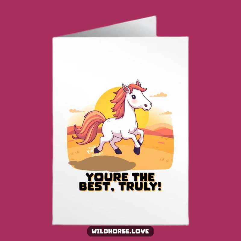 Free Printable Thank You Card: Majestic Horse Sunset Gratitude, Downloadable Appreciation Gift