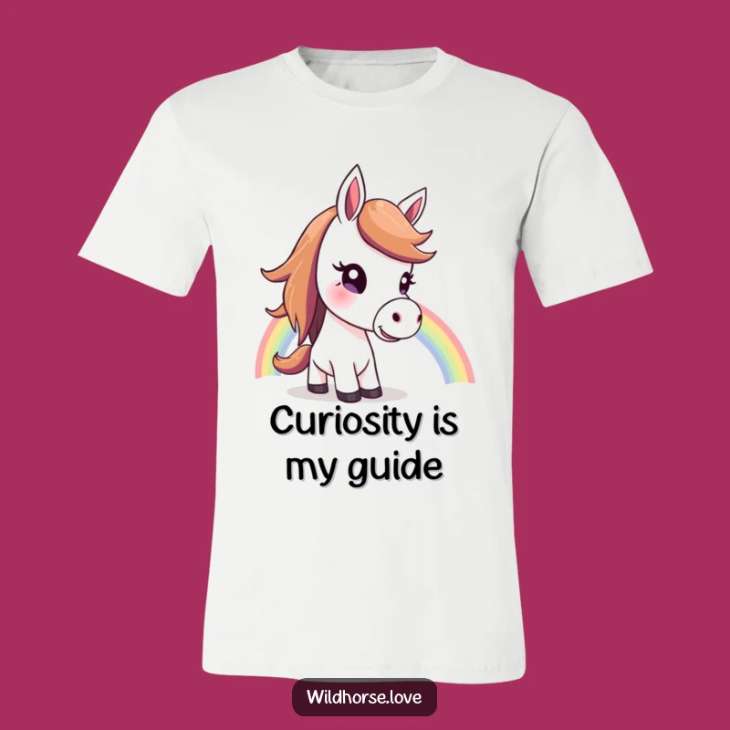 Funny Horse Rainbow T-Shirt: Curious Gaze, Ideal Funny Gift for Dreamers!