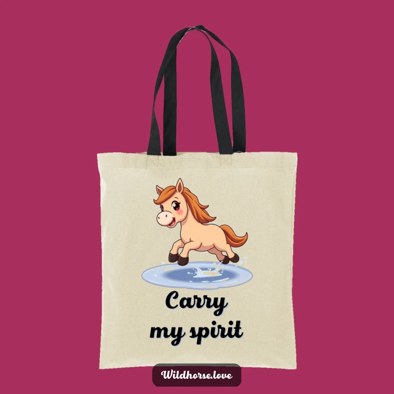 Funny Horse Puddle Tote Bag: Carry Joy, Equestrian Accessory Gift
