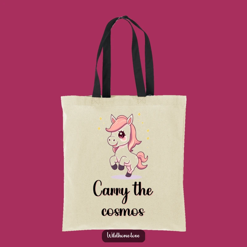 Funny Horse Stardust Tote Bag: Carry Magic, Celestial Accessory Gift