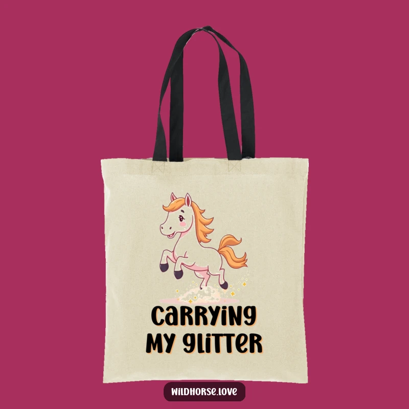 Funny Horse Sparkle Tote Bag: Magical Dust Carry-all, Perfect Funny Gift for Trendsetters!